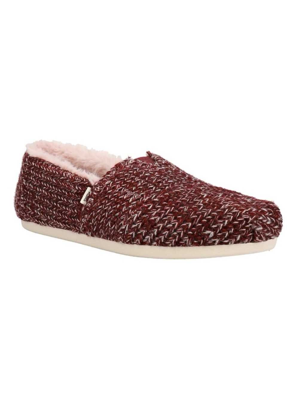 TOMS Alpargata Sweater Knit Slip Ons in Burgundy